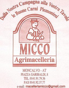 Agrimacelleria Micco a Moncalvo, pochi chilometri da Cascina rosa b&b